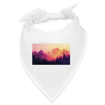 Wald Berge - Bandana - Weiß - Vorne