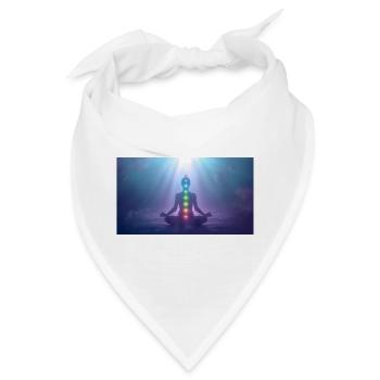 Chakra Meditation Lichtstrahlen Yoga - Bandana - Weiß - Vorne
