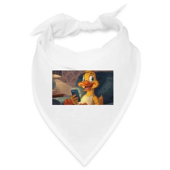 Ente am Smartphone - Bandana - Weiß - Vorne