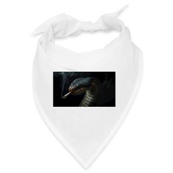  Cobra Schlange mit Zigarette - Bandana - Weiß - Vorne
