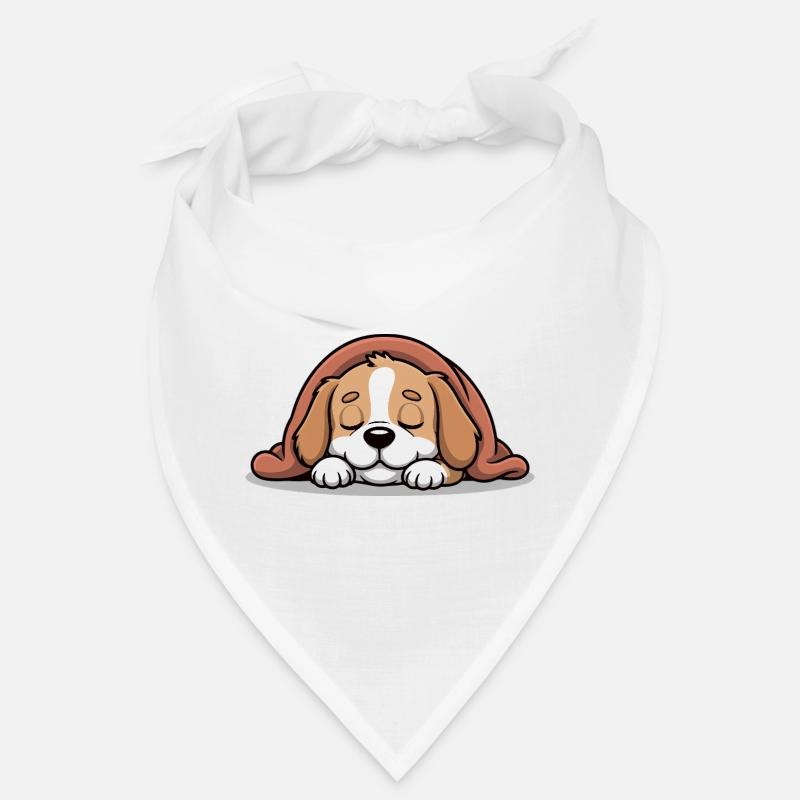 Schlafender Beagle unter Decke Bandana