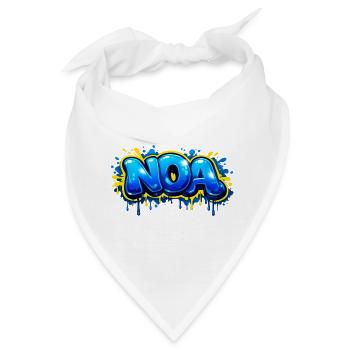 NOA-GRAFFITI-NAME FÜR PERFEKTES GESCHENK DRUCKBAR - Bandana - Weiß - Vorne