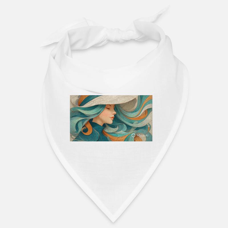 Fließendes Farbporträt Turquoise Bandana