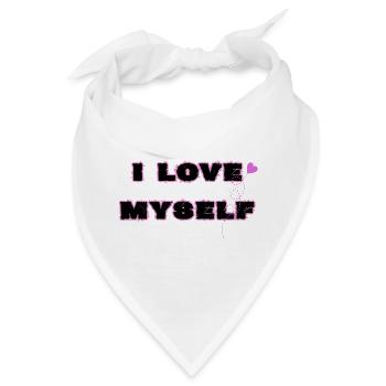 Selbstliebe, I love myself - Bandana - Weiß - Vorne