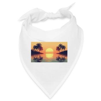 Sonnenuntergang auf Tropeninsel - Bandana - Weiß - Vorne
