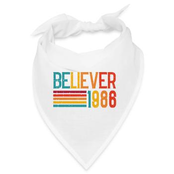 Believe 1986 Regenbogen Retro - Bandana - Weiß - Vorne