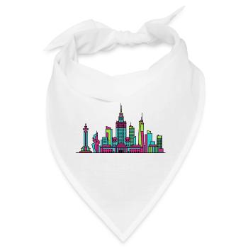 Warschauer Stadt, Palac der Kultur, Kunst, Skyline - Bandana - Weiß - Vorne