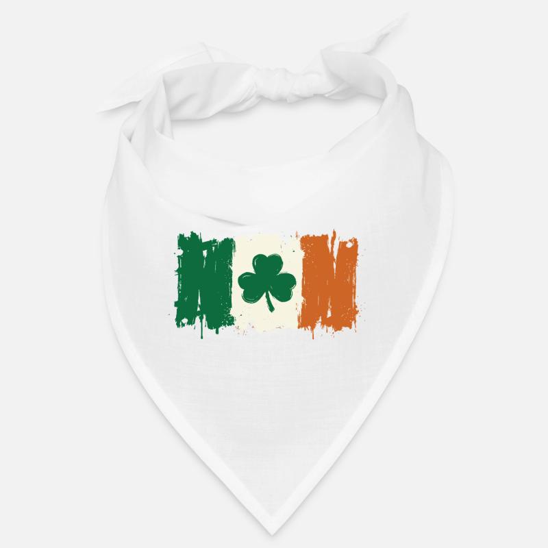 Drapeau irlandais en trèfle brossé Bandana
