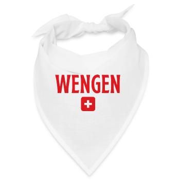 Wengen, Schweiz - Bandana - Weiß - Vorne