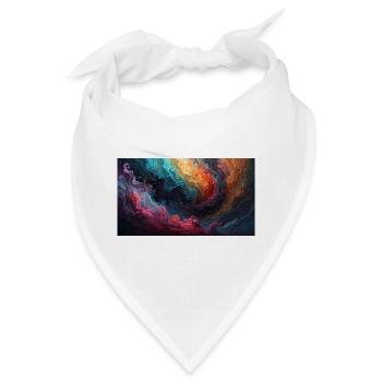 Farbwirbel Nebelmeer - Bandana - Weiß - Vorne