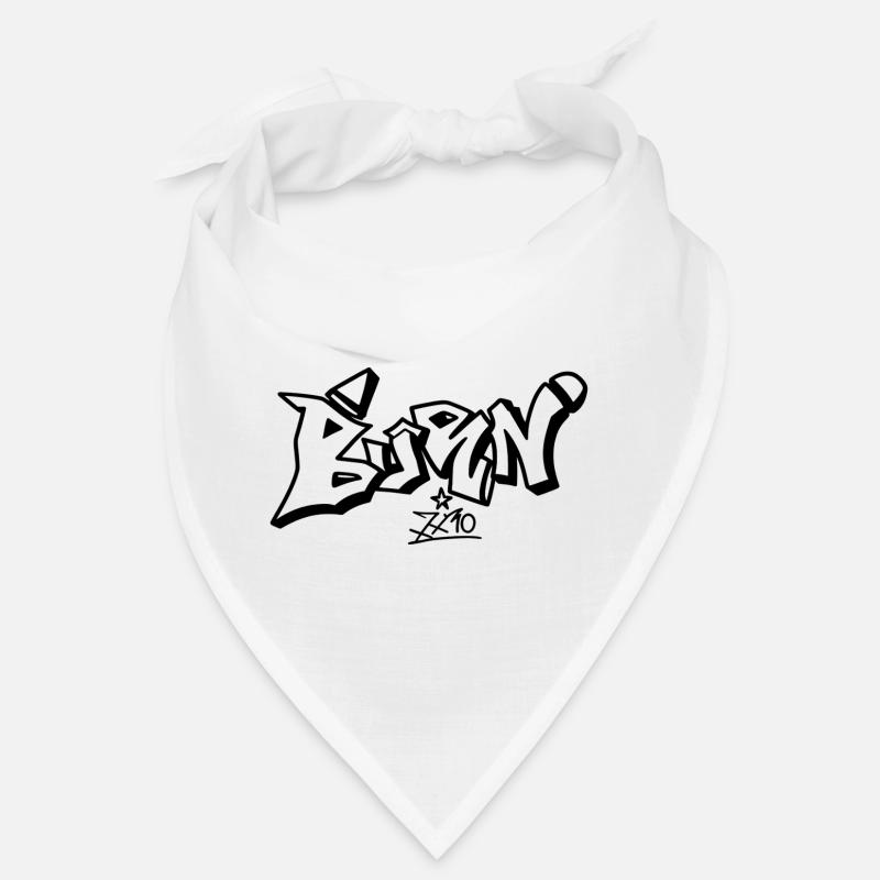 Abstract Black Linen Composition Bandana