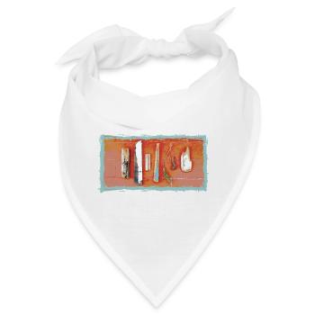 Meereskunst auf Terrakotta Beachgift Strandgut - Bandana - Weiß - Vorne