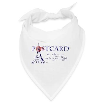 Eiffelturm Abbildung mit Inschrift - Bandana - Weiß - Vorne