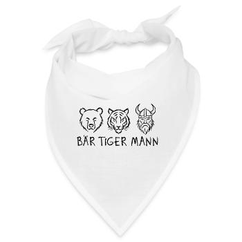 Bärtiger Mann – Wortwitz für Bartträger - Bandana - Weiß - Vorne