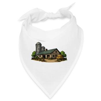 Ländliche Scheune mit Heu - Bandana - Weiß - Vorne
