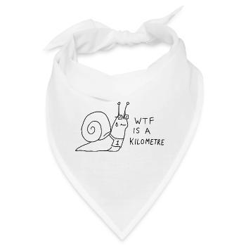Was zum Teufel ist ein lustiger Kilometer-Schneckenläufer - Bandana - Weiß - Vorne