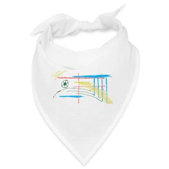 Bunte Linienlandschaft - Bandana - Weiß - Vorne