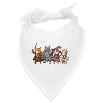 RPG Cats Dungeon Party Fantasy - Bandana - Weiß - Vorne