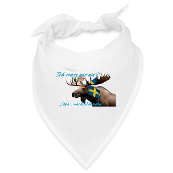 Nordic Moose mit Schwedenflagge - Bandana - Weiß - Vorne