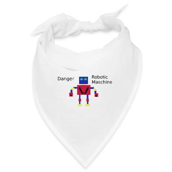 Pixelroboter  - Bandana - Weiß - Vorne