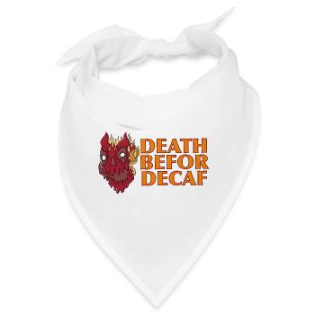 Tod vor Decaf: Flammen Totenkopf - Bandana - Weiß - Vorne