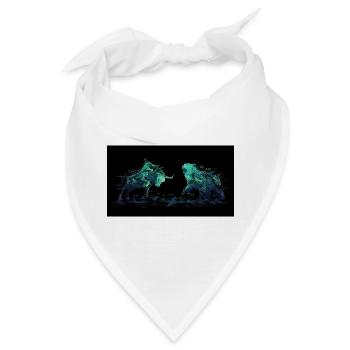 Geometrische Stierpaare im Neonlicht - Bandana - Weiß - Vorne