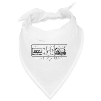 Retrotech Trio: Kassette & Game Boy - Bandana - Weiß - Vorne