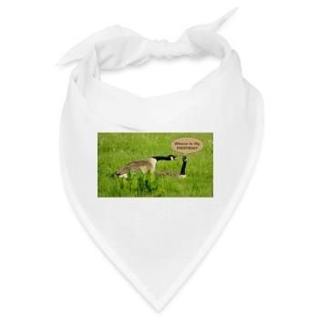 Gans - Wo ist mein Protein - Bandana - Weiß - Vorne