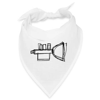 Flügelhorn handgezeichnet - Bandana - Weiß - Vorne