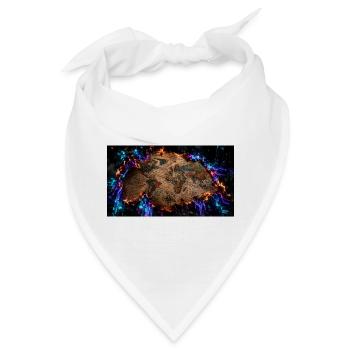 Die brennende Landkarte - Bandana - Weiß - Vorne