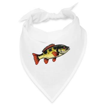 Bass im Feuerrot Farbspiel - Bandana - Weiß - Vorne