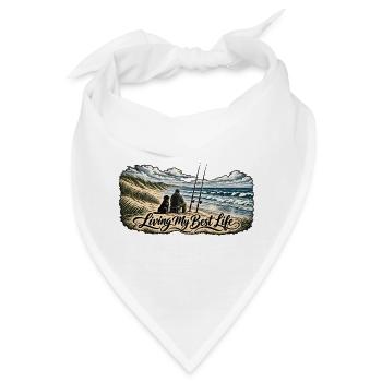 Living My Best Life am Strand - Bandana - Weiß - Vorne