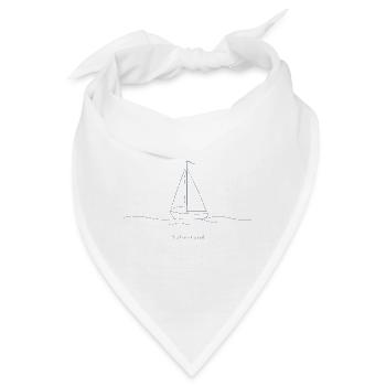 Fine-Line Segelboot Ruhestand dunkelblau Shirt - Bandana - Weiß - Vorne