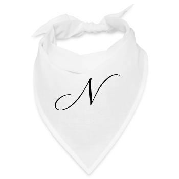 Name mit Anfangsbuchstabe N Nina Noah Nora Nico  - Bandana - Weiß - Vorne