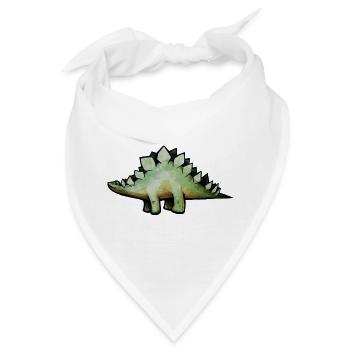 Smaragd-Stego in Aquarell - Bandana - Weiß - Vorne