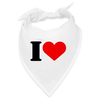 I LOVE - Bandana - Weiß - Vorne