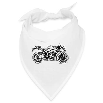 Motorrad Rennmotorrad Rennmaschine Supersportler - Bandana - Weiß - Vorne