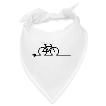 E Fahrradladepunkt Ladegerät Symbol. Akkuladegerät - Bandana - Weiß - Vorne