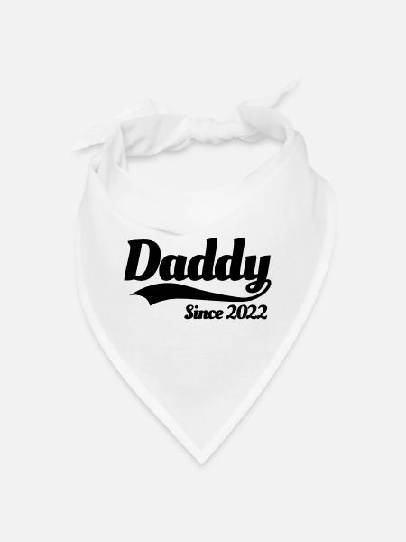 Papa depuis 2022 père naissance annonce bébé - Bandana - blanc - Devant