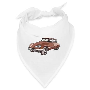 Vintage Braun Kombi Illustration - Bandana - Weiß - Vorne