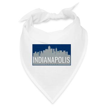Indianapolis Skyline Nacht - Bandana - Weiß - Vorne
