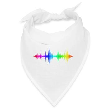 Regenbogen Schallwellen - Bandana - Weiß - Vorne
