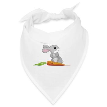 Häschen mit Möhre - Bandana - Weiß - Vorne
