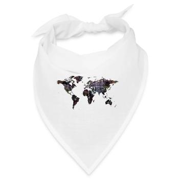 Weltreise - Europa, Landkarte - Bandana - Weiß - Vorne