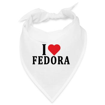 T-Shirt Ich liebe Fedora Geschenk T-Shirt - Bandana - Weiß - Vorne