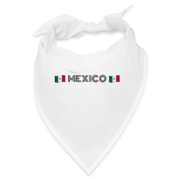 Mexiko-Stadt – Mexiko-Flaggen - Bandana - Weiß - Vorne