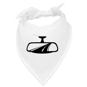 PKW-Rückspiegel mit Autobahn - Bandana - Weiß - Vorne