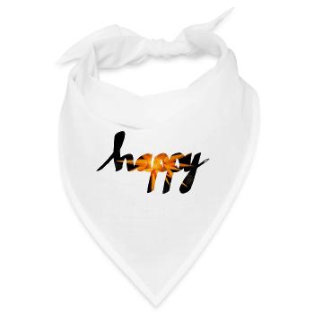 glücklich - Bandana - Weiß - Vorne