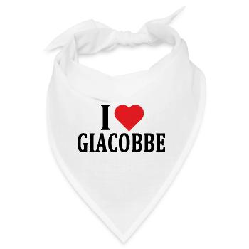 T-Shirt I love Jacob T-Shirt Geschenkidee - Bandana - Weiß - Vorne