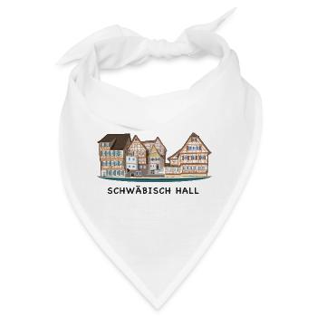 Schwäbisch Hall, Süddeutschland, Zeichnung - Bandana - Weiß - Vorne